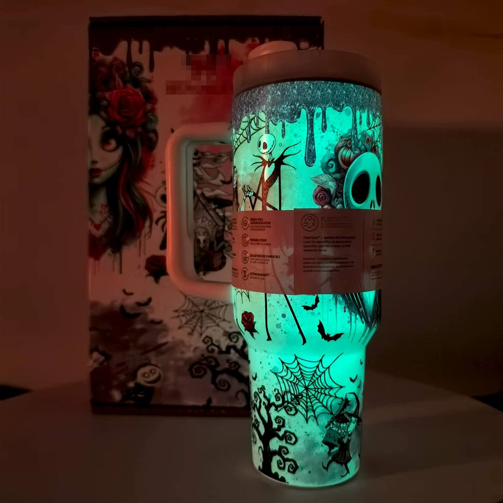 2025 MEGA SALE OFF Glow-in-the-dark Sally x Jack Skellington 40oz Tumbler - Image 4