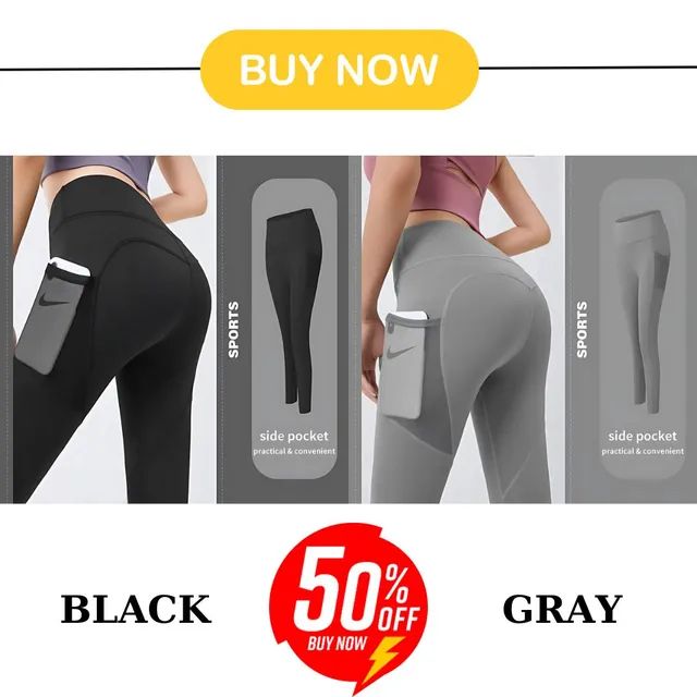 🔥Hot Sale 49% OFF🔥High Waisted Tummy Control Side Pocket Shaping Training Leggings - Image 12