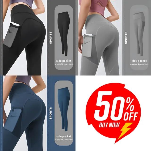🔥Hot Sale 49% OFF🔥High Waisted Tummy Control Side Pocket Shaping Training Leggings - Image 15