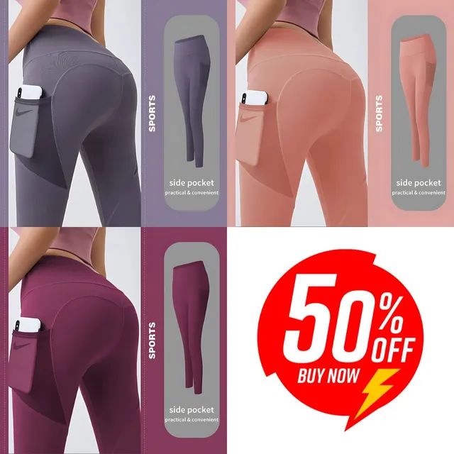 🔥Hot Sale 49% OFF🔥High Waisted Tummy Control Side Pocket Shaping Training Leggings - Image 17