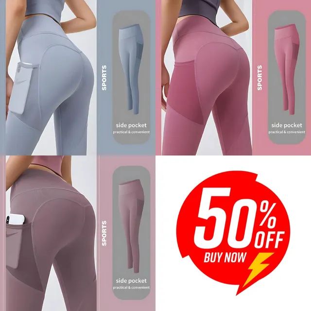 🔥Hot Sale 49% OFF🔥High Waisted Tummy Control Side Pocket Shaping Training Leggings - Image 19
