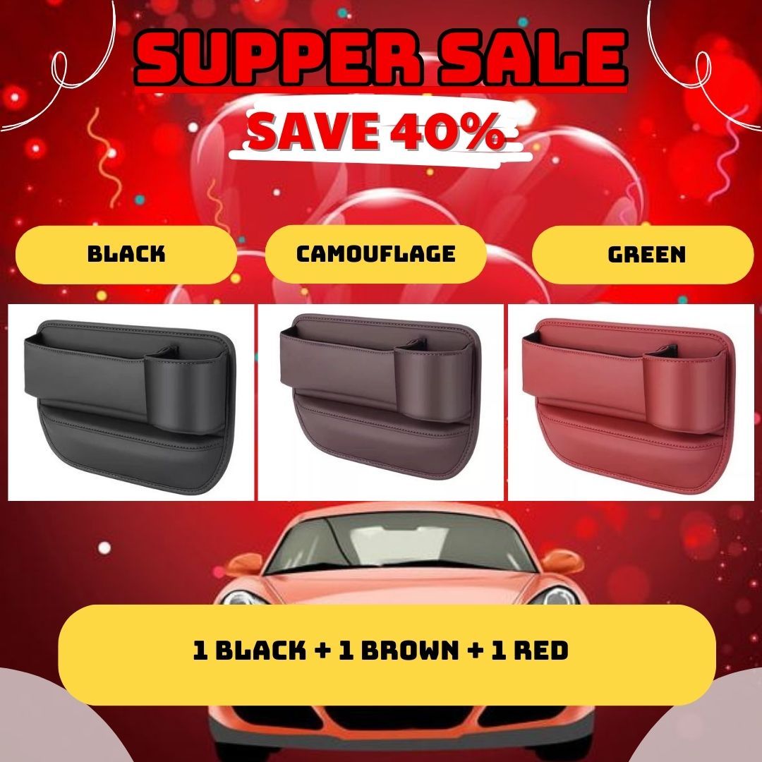 Car Leather Cup Holder Gap Bag - Image 27