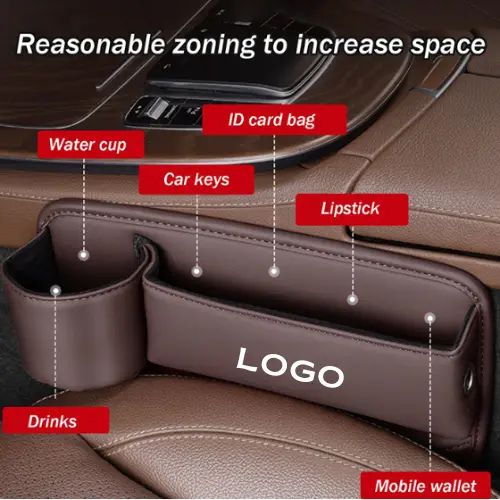 Car Leather Cup Holder Gap Bag - Image 32