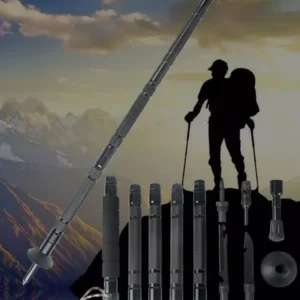 Multifunctional Aluminum Alloy Hiking Stick – Outdoor Survival & Emergency Self-Defense Trekking Pole