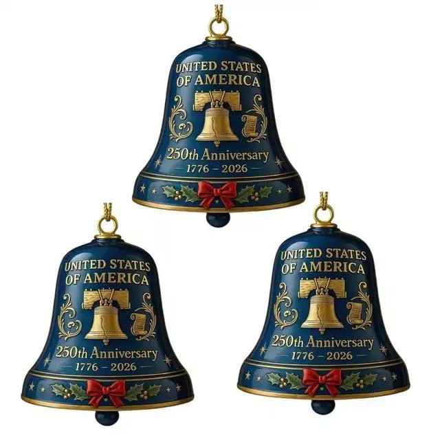United States 250th Anniversary Bell Ornament - Image 4