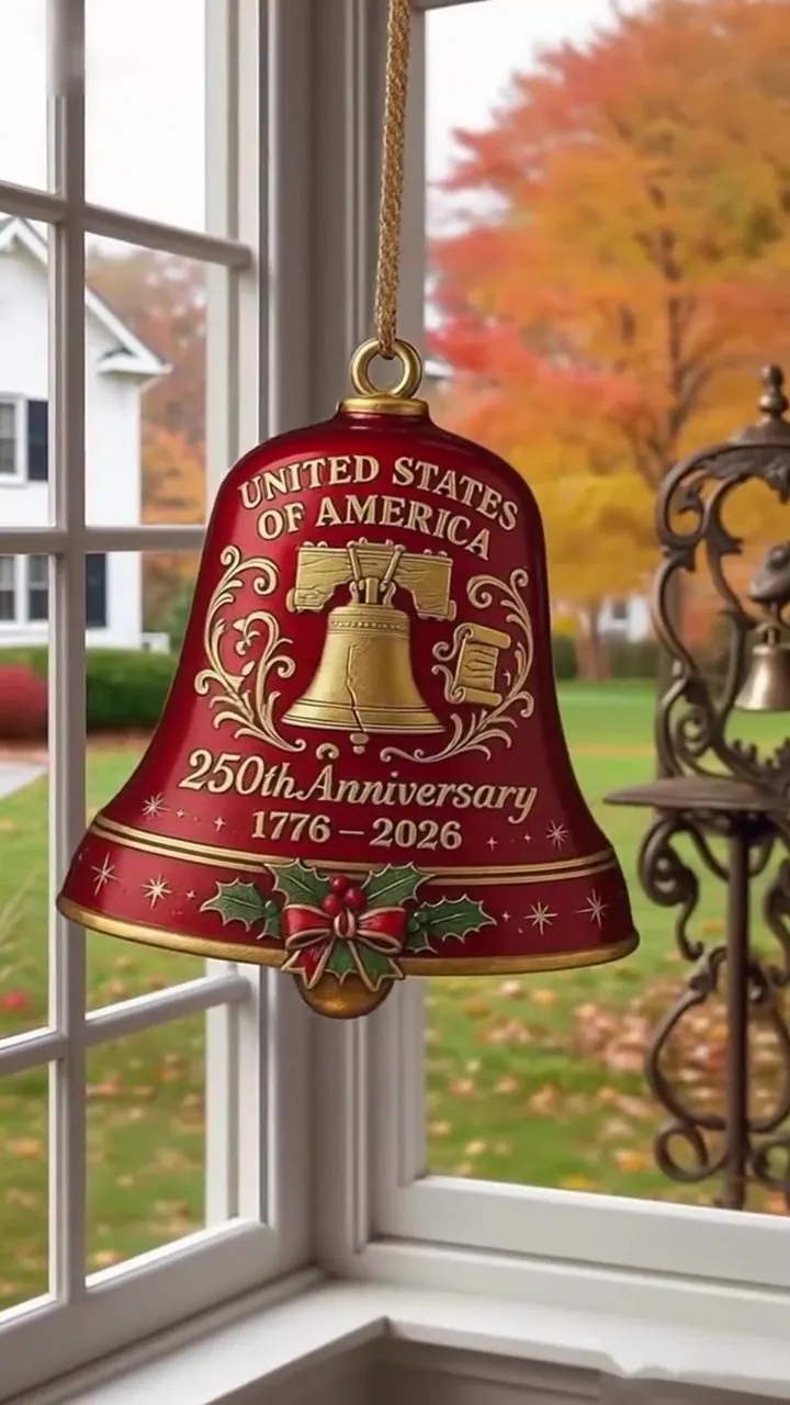 United States 250th Anniversary Bell Ornament - Image 7
