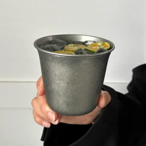 Classic American Matte Stainless Steel Coffee Cup