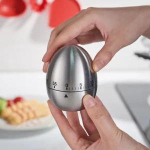 Creative Egg-Shaped Mechanical Kitchen Timer 60-Minute Cooking Study Reminder